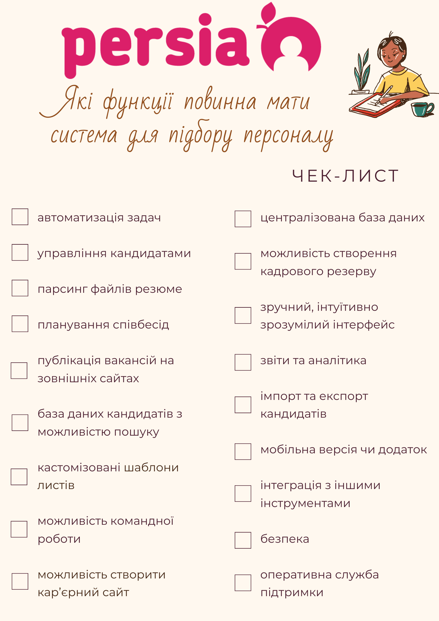 функції, якими повинна мати система для підбору персоналу